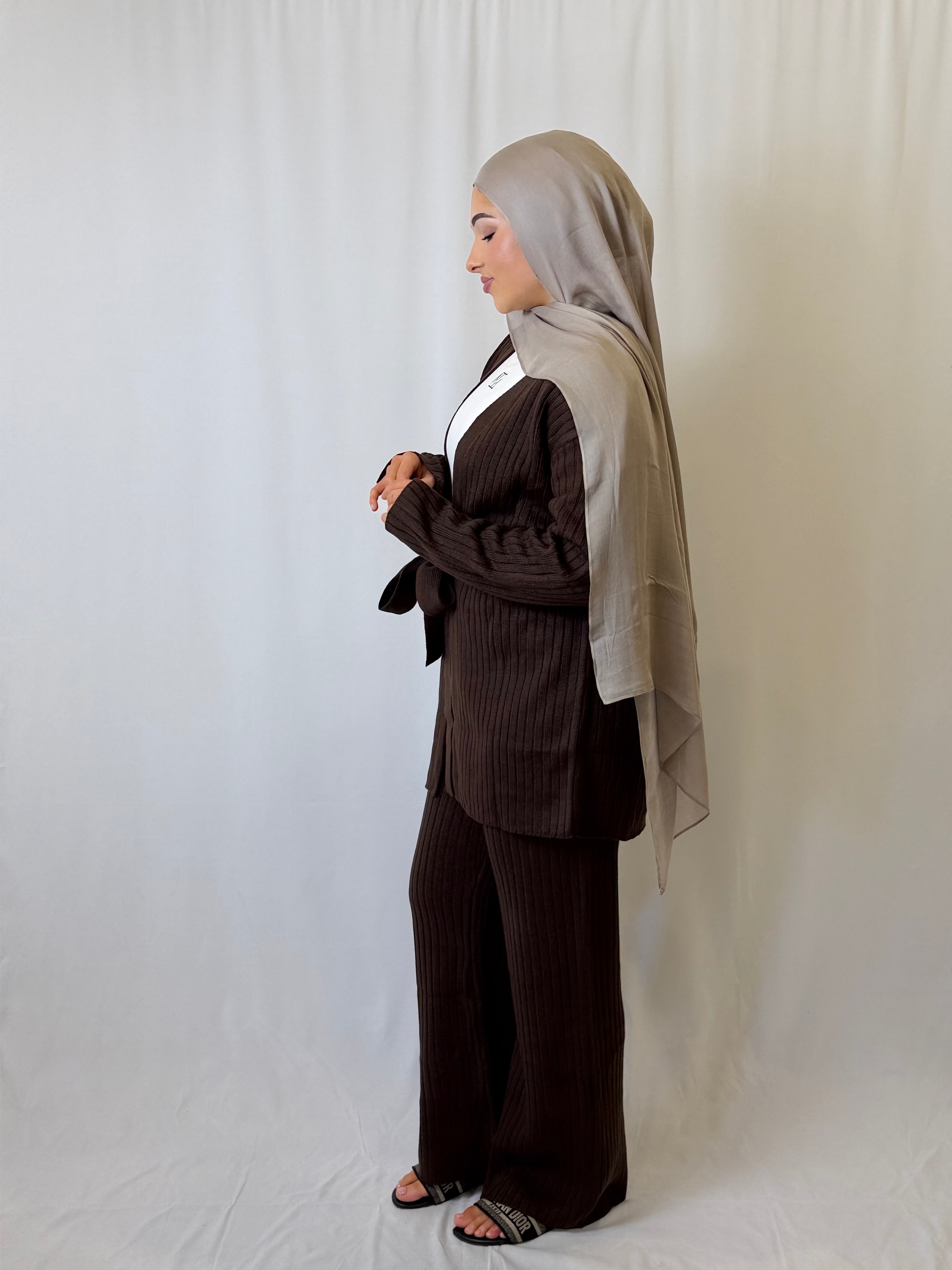 Alisa Ribbed Knit Cardigan & Pants Set