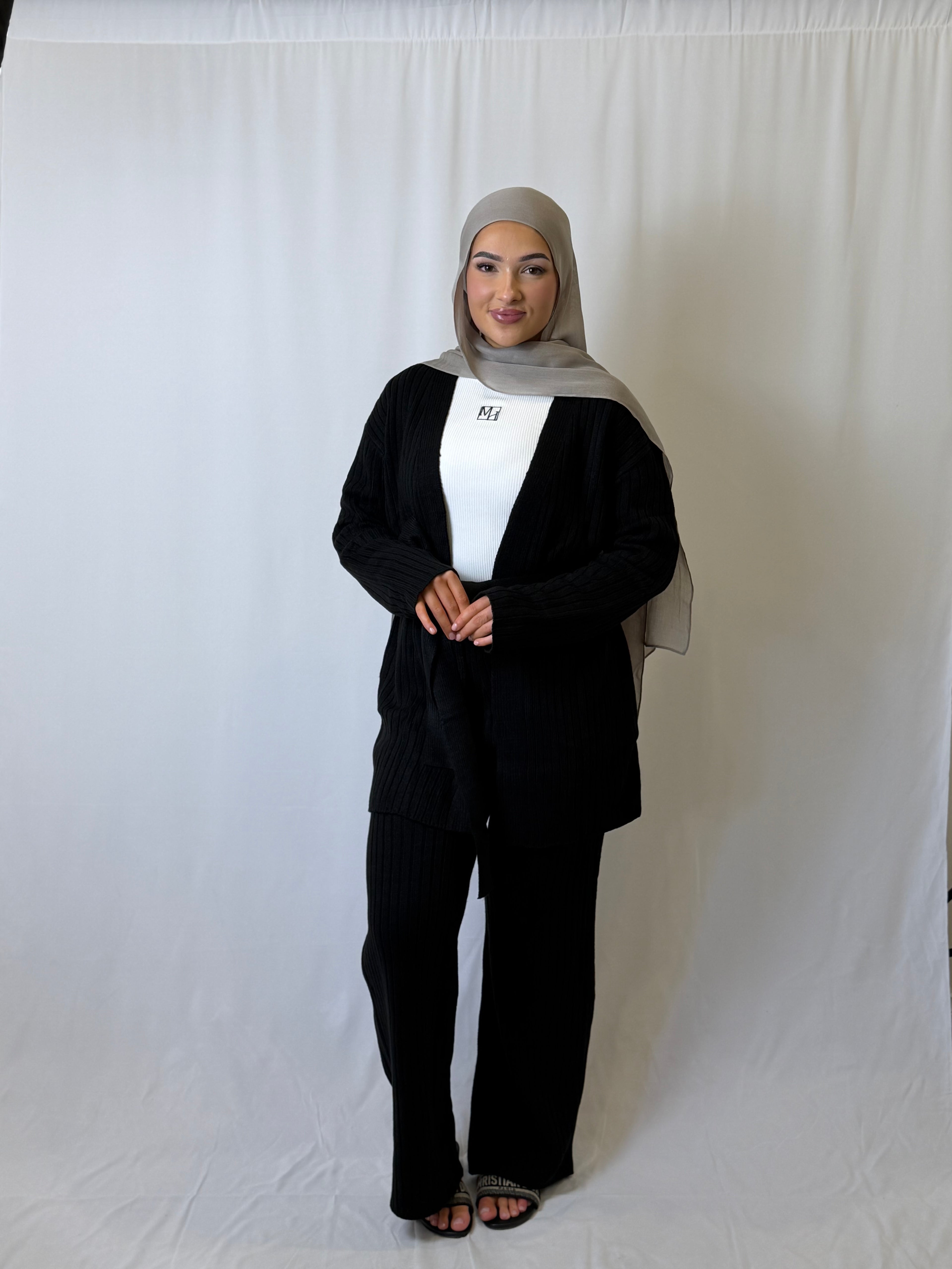 Alisa Ribbed Knit Cardigan & Pants Set